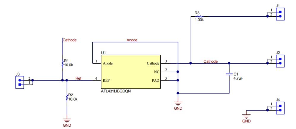 回路図 - Texas Instruments ATL431LIEVM評価モジュール